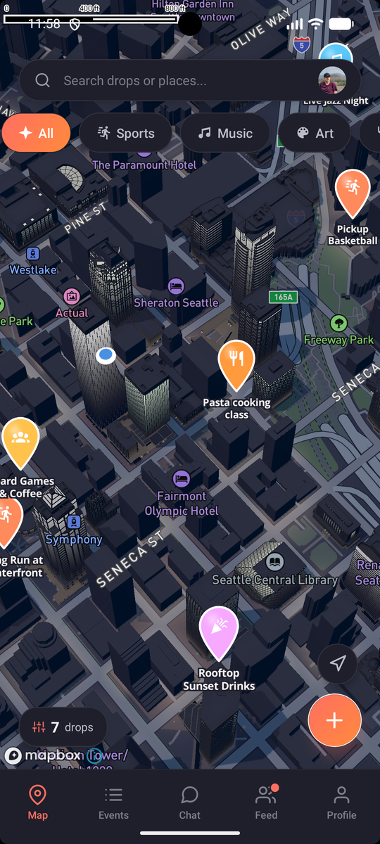 Map in dark theme
