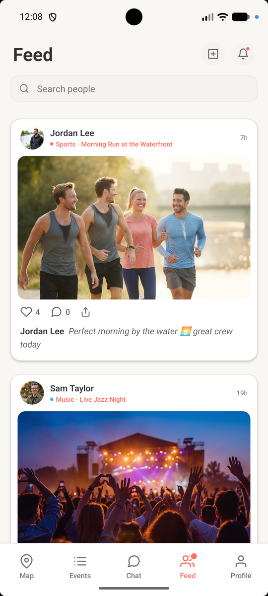 Sharing moments in the feed